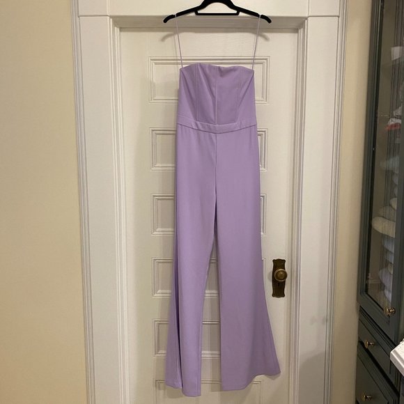 NWT Alice + Olivia Lavera Lavender Strapless Jumpsuit - Size 2 - Picture 9 of 16